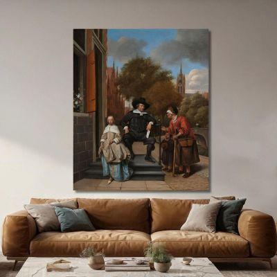 Adolf Y Catharina Croeser, Conocidos Como 'El Burgomaestre De Delft Y Su Hija' Jan Steen, jsn14 cuadro en lienzo
