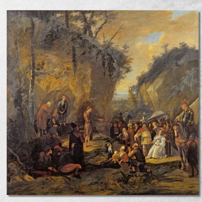 Giovanni Battista Predica Jan Steen jsn35 quadro stampa su tela
