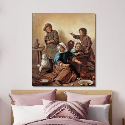La Comida De Los Niños Jan Steen, jsn55 cuadro en lienzo