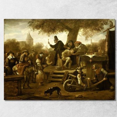 Il Ciarlatano Jan Steen jsn75 quadro stampa su tela