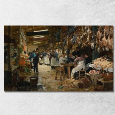 Il Mercato Parigino Victor Gabriel Gilbert vgg24 quadro stampa su tela