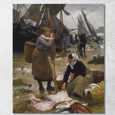 L'Arrivo Dei Pescherecci Victor Gabriel Gilbert vgg30 quadro stampa su tela