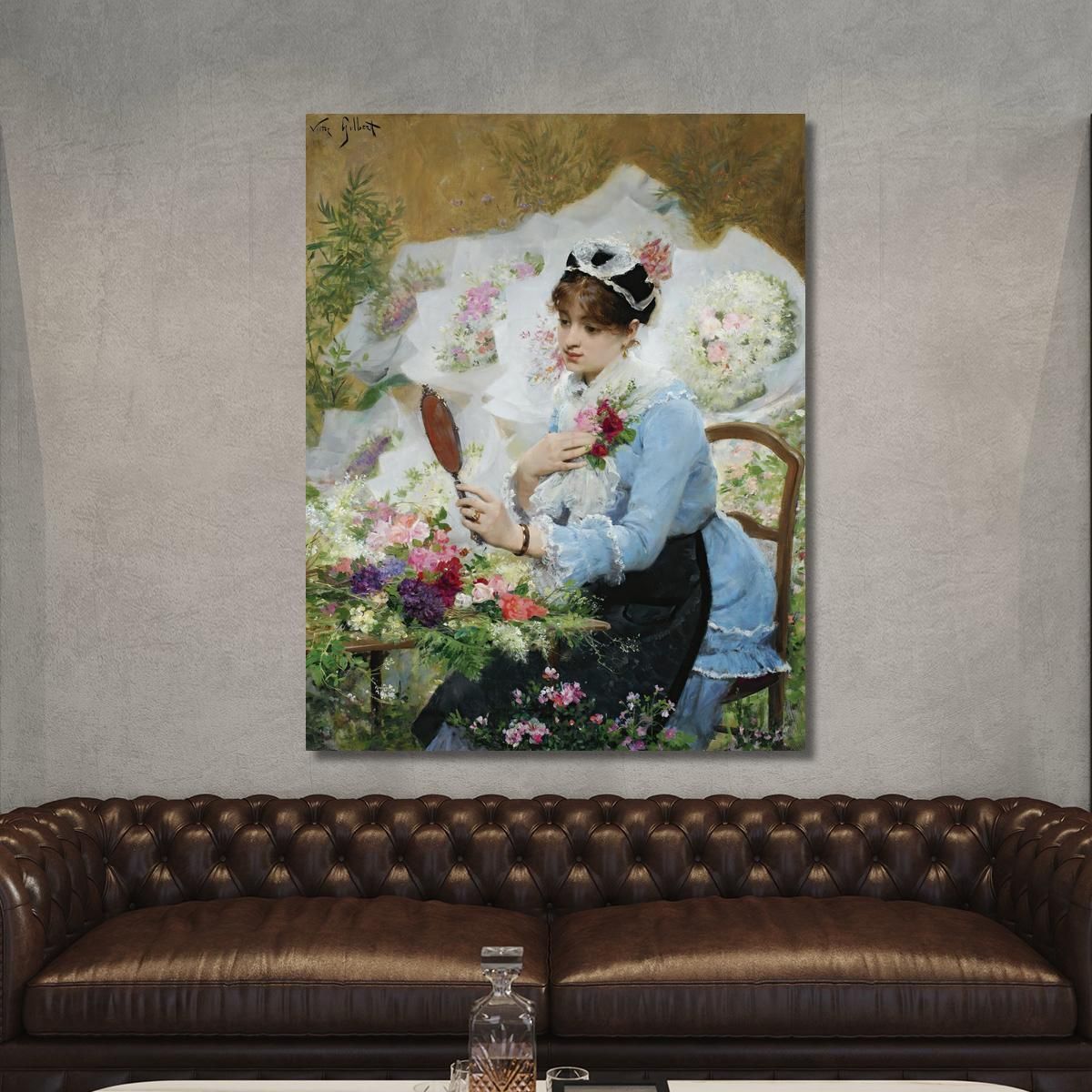La Venditrice Di Fiori Victor Gabriel Gilbert vgg35 quadro stampa su tela