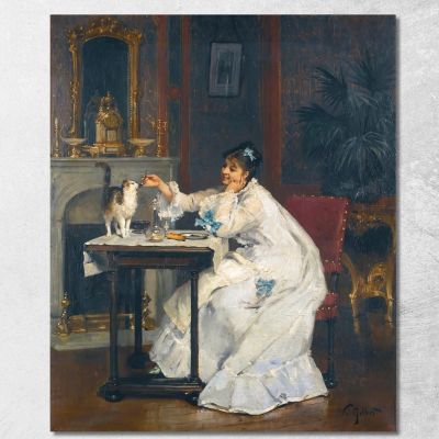 Un Pasto Per Due Victor Gabriel Gilbert vgg40 quadro stampa su tela
