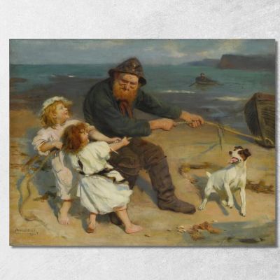 Scena Portuale Arthur John Elsley aje2 quadro stampa su tela