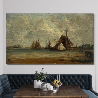 Gli Sloop Da Pesca Félix Ziem, fzm84 quadro stampa su tela