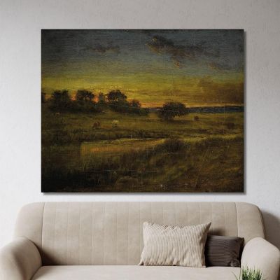 Pasto Al Amanecer George Inness, gin74 cuadro en lienzo
