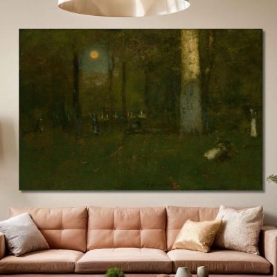 Picnic In The Woods, Montclair, New Jersey George Inness, gin76 canvas print