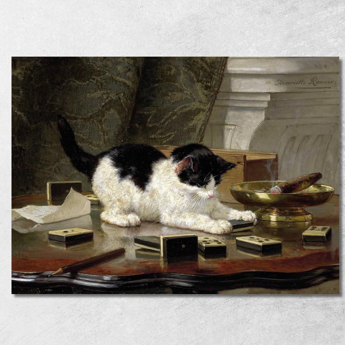 The Cat At Play Henriëtte Ronner-Knip canvas print