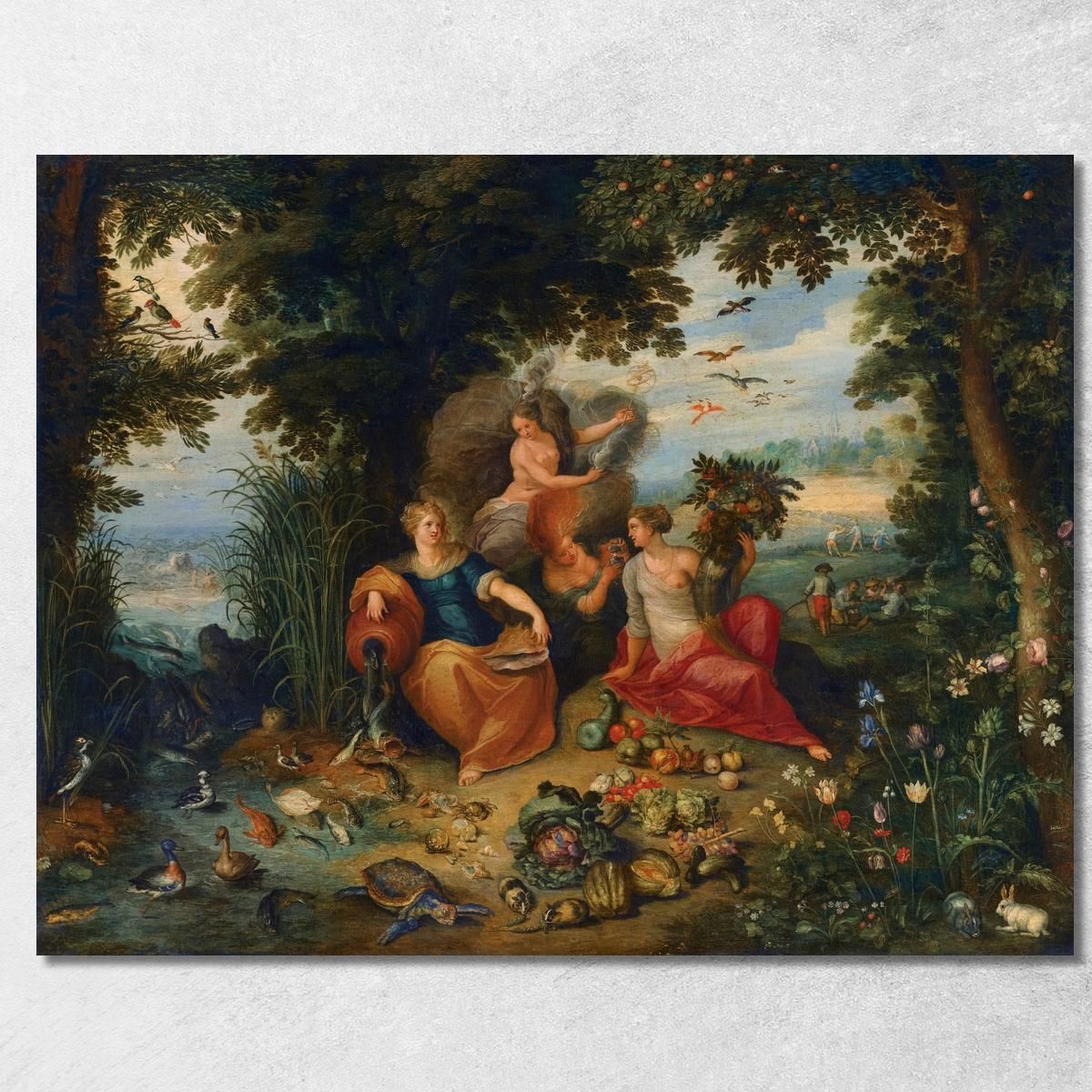 Allegorie Der Vier Elemente Jan Brueghel the Younger drucken auf leinwand, image size:1200x1200