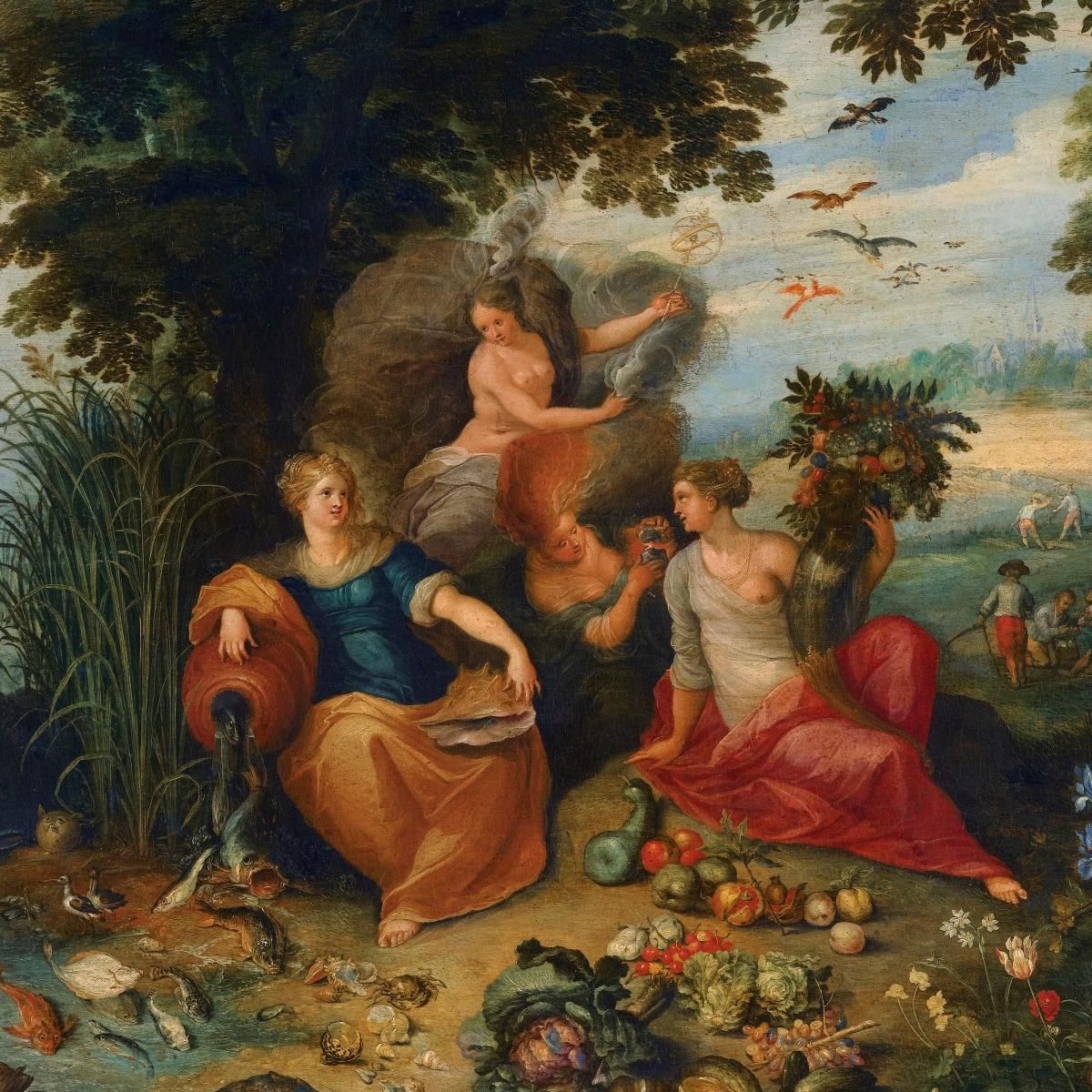 Allegorie Der Vier Elemente Jan Brueghel the Younger drucken auf leinwand, image size:1200x1200