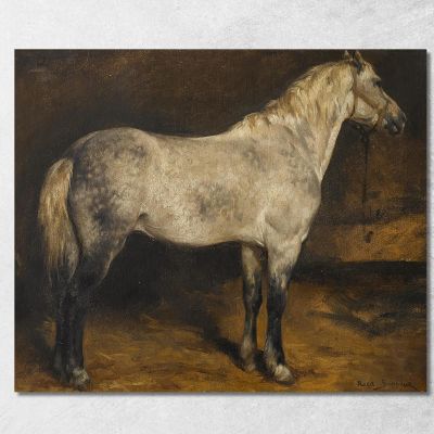 Un Cavallo Grigio Pomellato Rosa Bonheur rbn1 quadro stampa su tela