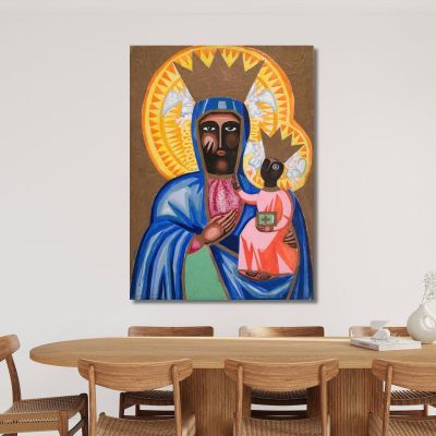 Madonna Nera Di Częstochowa Zygmunt Waliszewski, zwl30 quadro stampa su tela