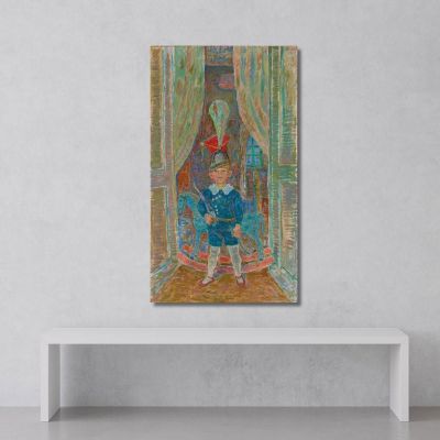 Ritratto Di Un Ragazzo Con Lo Shako Degli Ussari Zygmunt Waliszewski, zwl32 quadro stampa su tela