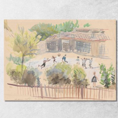 Cortile Della Scuola Zygmunt Waliszewski zwl37 quadro stampa su tela