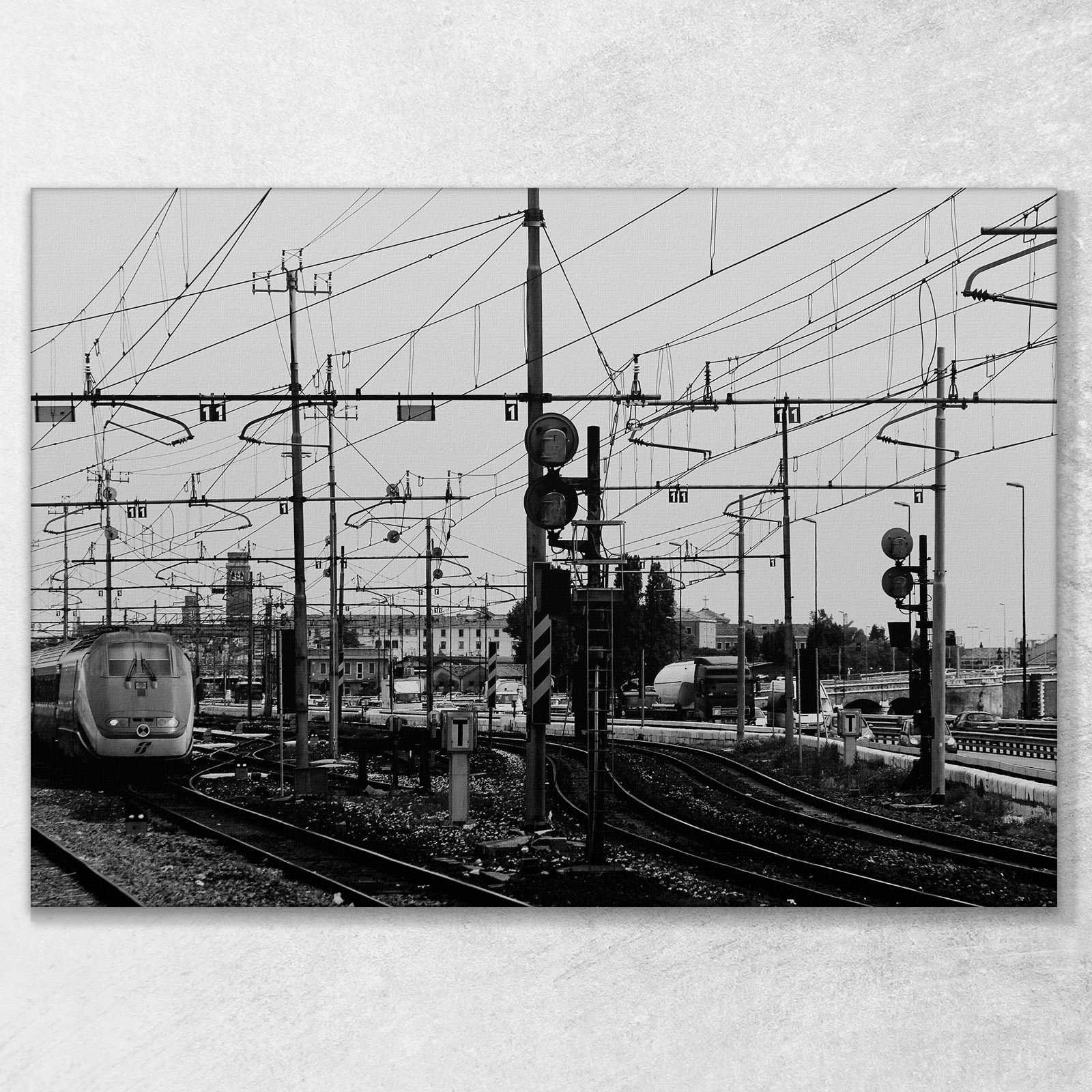 Città Ferrovie dello stato Italiano quadro stampa su tela ct1