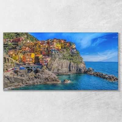 ❤ Città Cinque Terre 4 100x50 quadro stampa su tela ct149