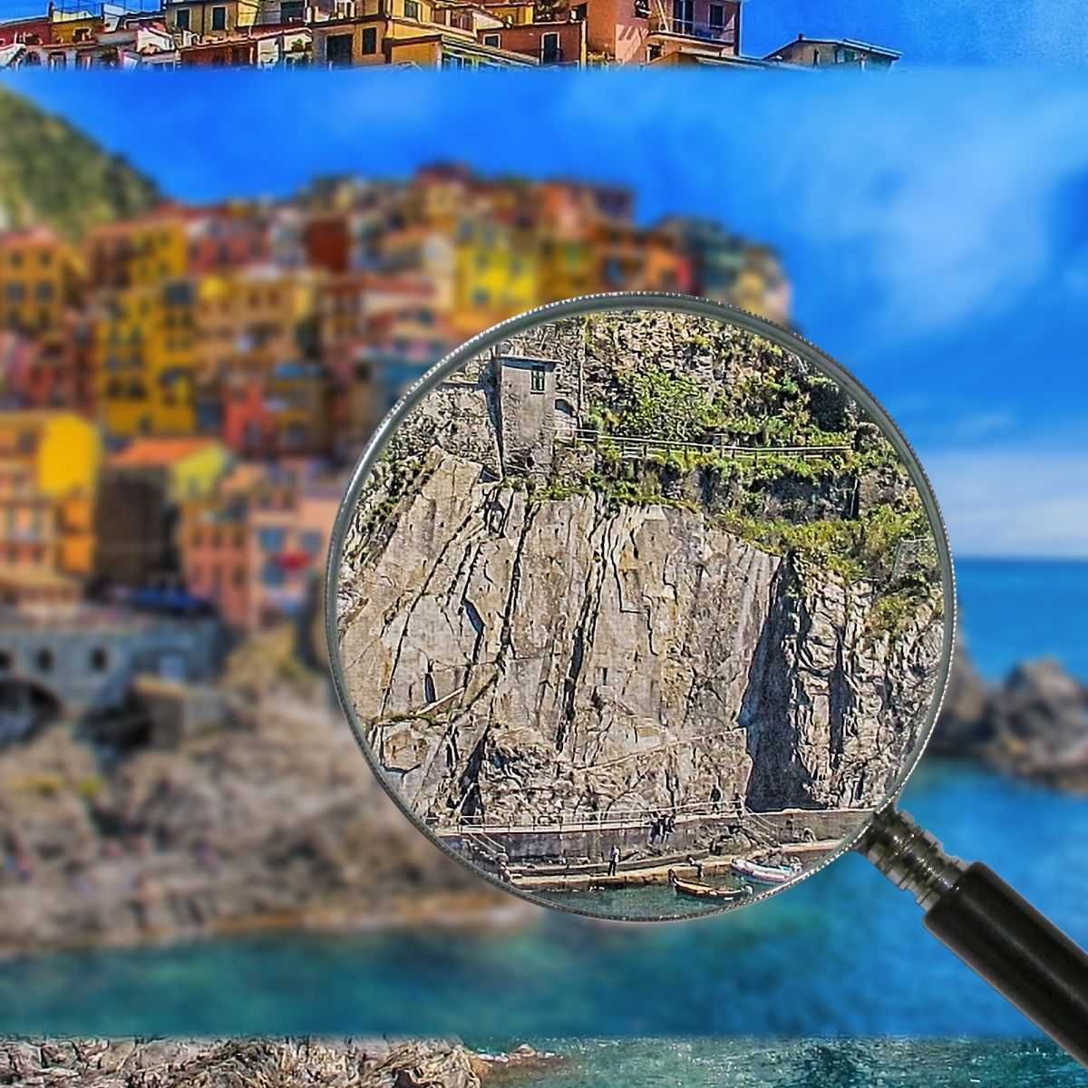 ❤ Città Cinque Terre 4 100x50 quadro stampa su tela ct149