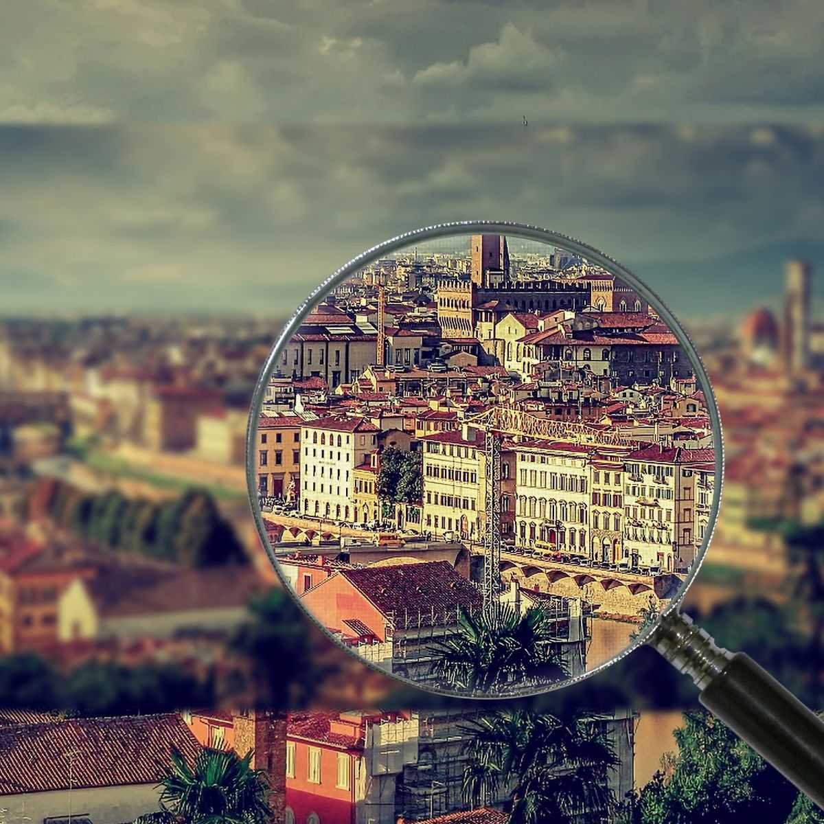 ❤ Città Firenze 4 100x40 quadro stampa su tela ct154