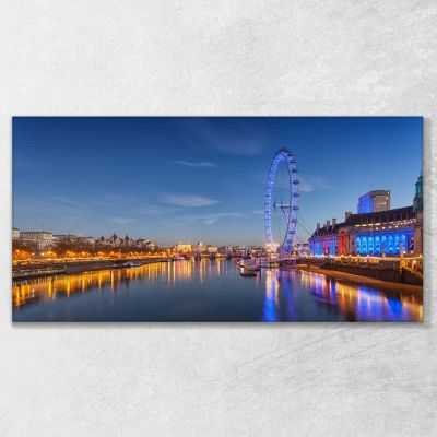 ❤ Città London 3 100x50 quadro stampa su tela ct158