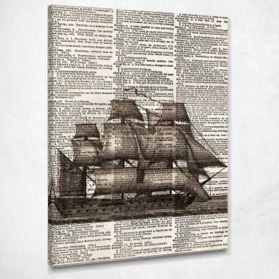Quadro su dizionario Galeone l dizionari antichi stampa su tela diz15