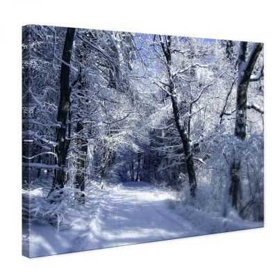 Quadro Paesaggio passeggiata tra la neve quadro moderno stampa su tela psgo81