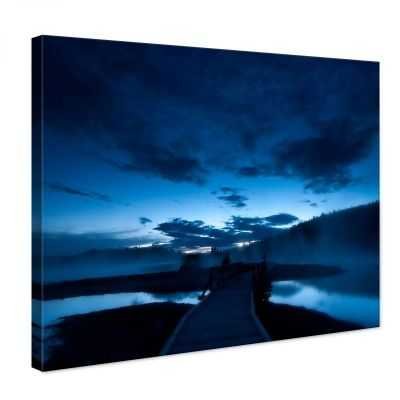 Quadro Paesaggio passerela su sfondo blu notte moderno stampa su tela psgo269