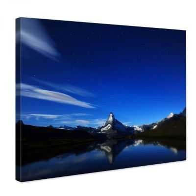 Quadro Paesaggio riflesso della montagna sul lago stampa su tela psgo285