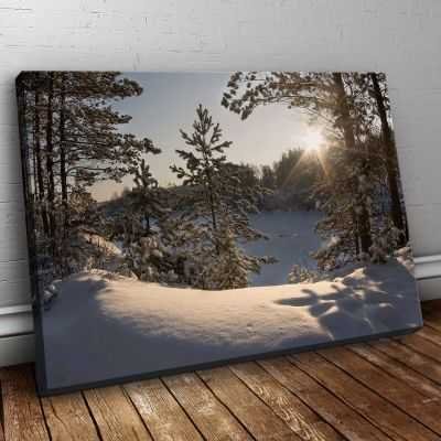 Quadro Paesaggio cade la neve quadro moderno stampa su tela psgo893