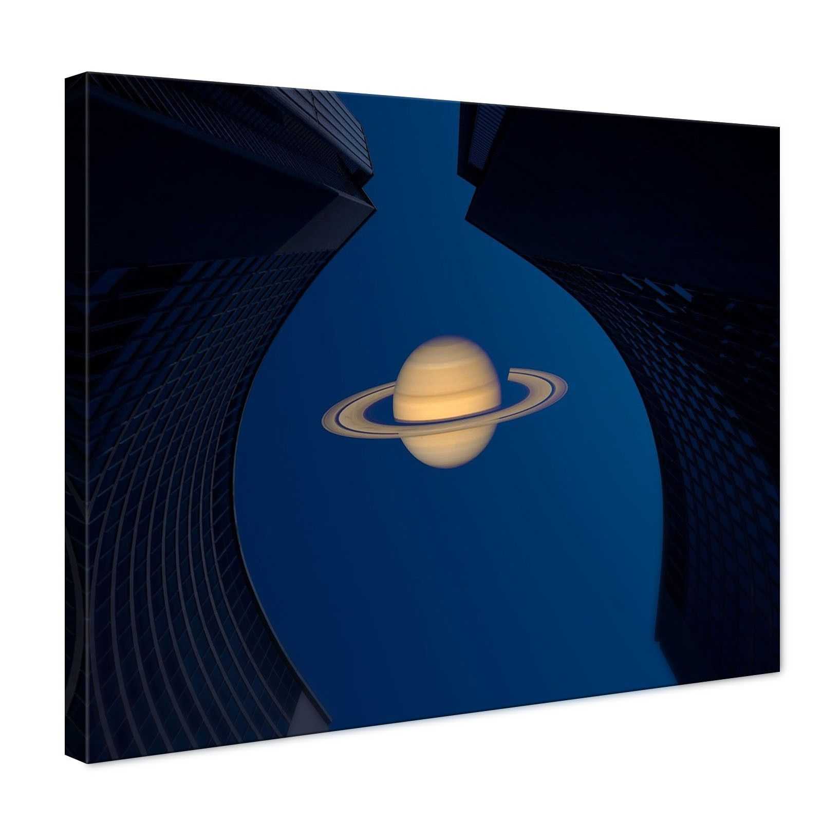 Quadro Spazio e Pianeti Città di Saturno quadro moderno stampa su tela sp7