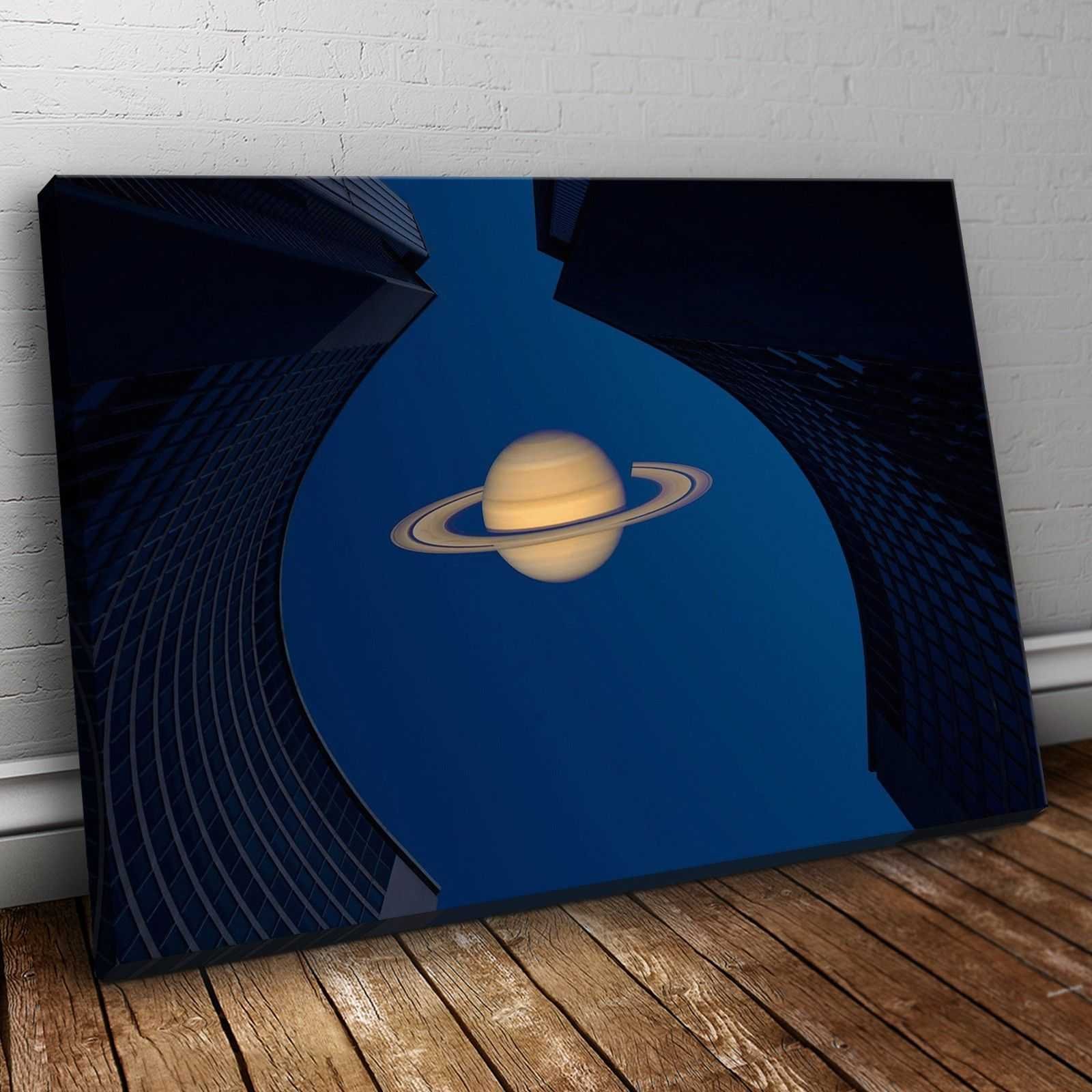 Quadro Spazio e Pianeti Città di Saturno quadro moderno stampa su tela sp7