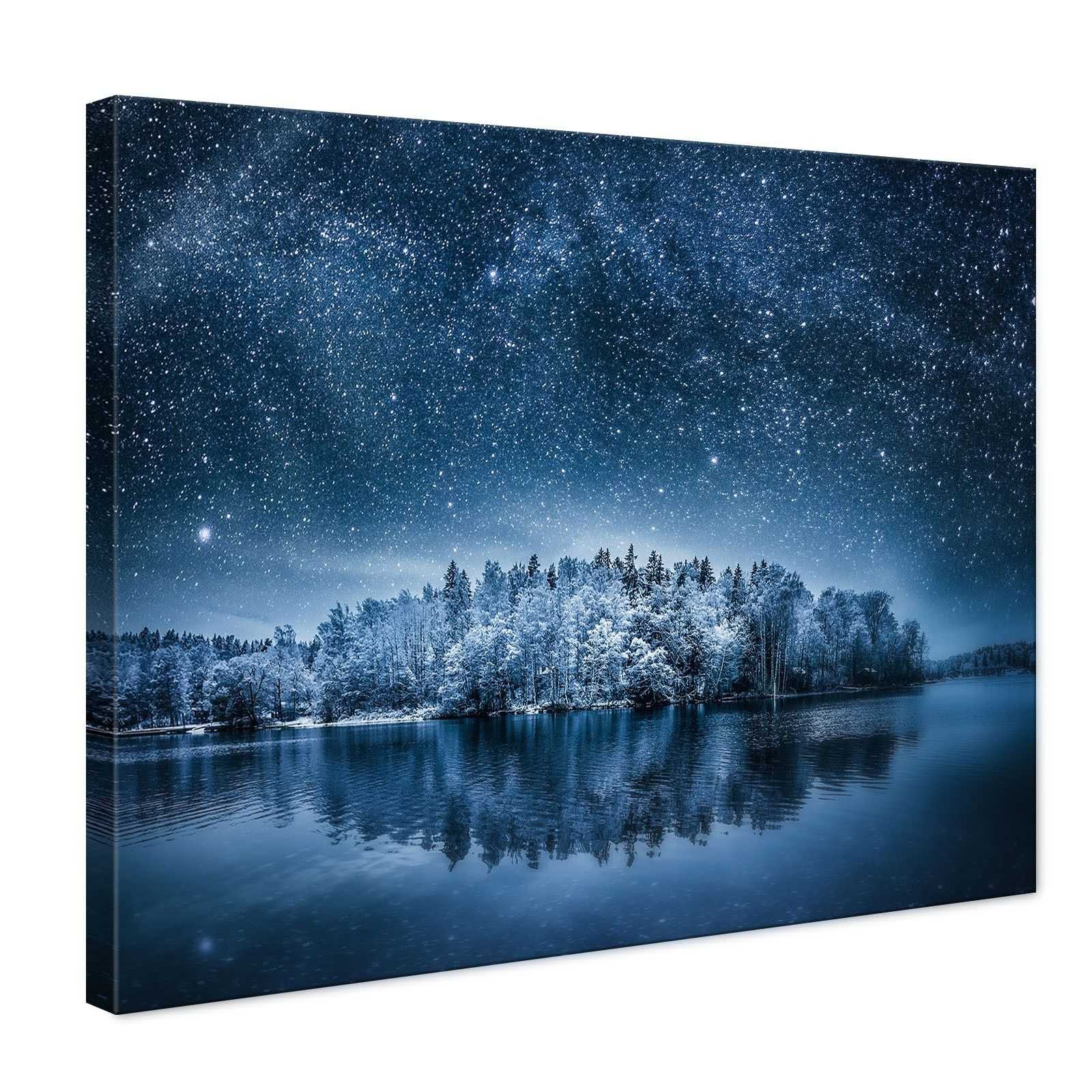 Quadro Spazio e Pianeti Natura inverno stellato moderno stampa su tela sp14