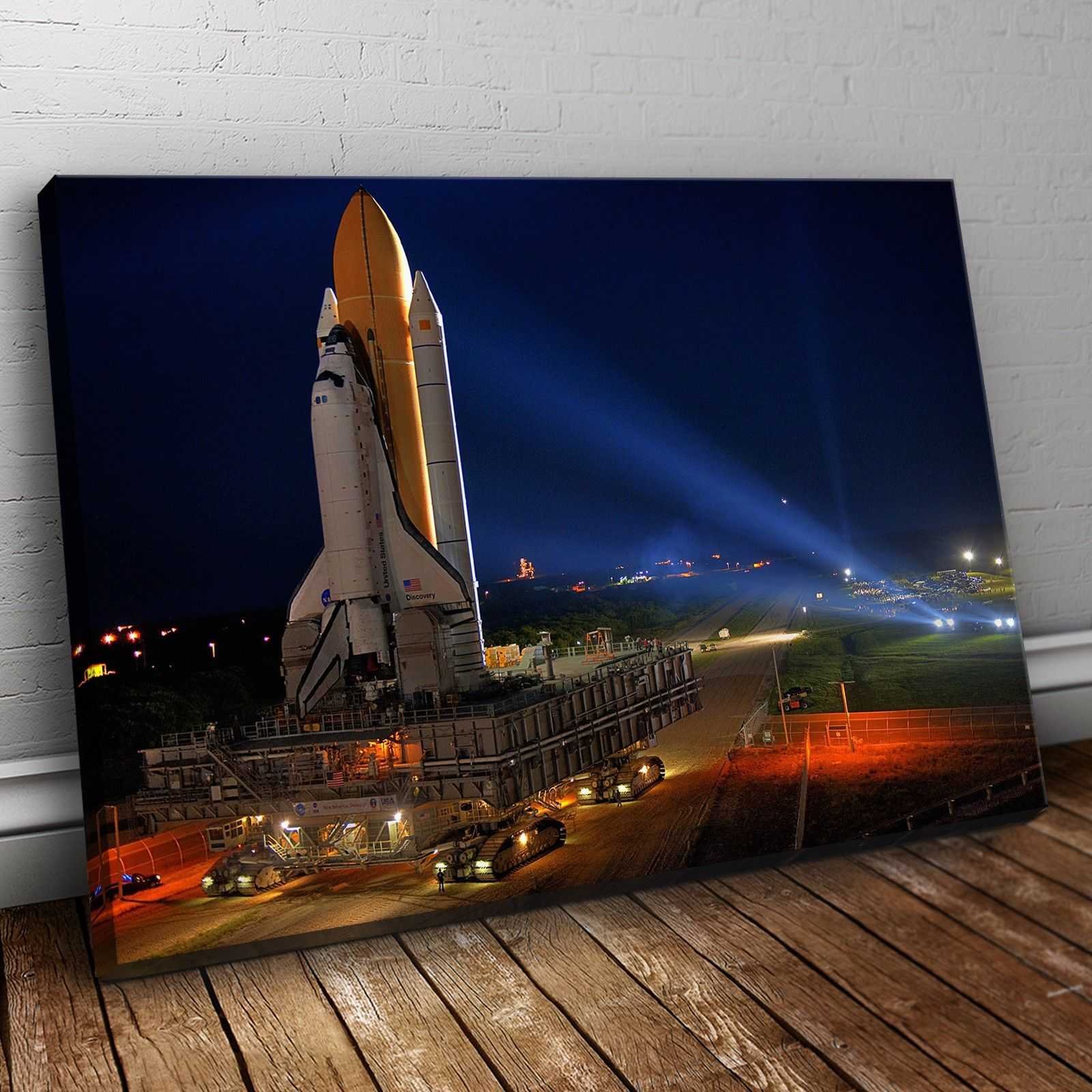 Quadro Spazio e Pianeti Space Shuttle di notte moderno stampa su tela sp22