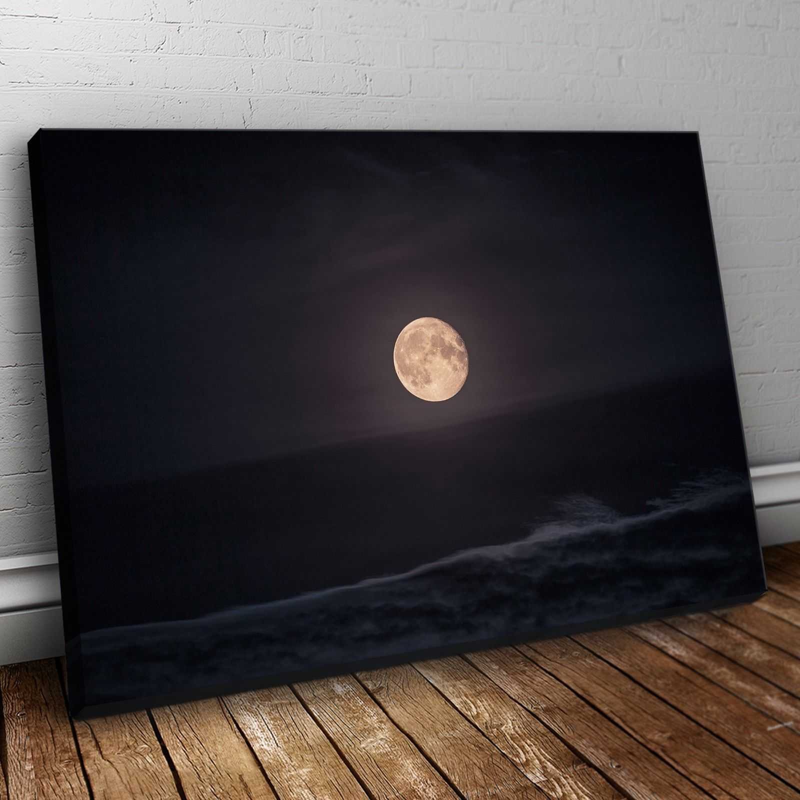 Quadro Spazio e Pianeti Luna sul mare quadro moderno stampa su tela sp34