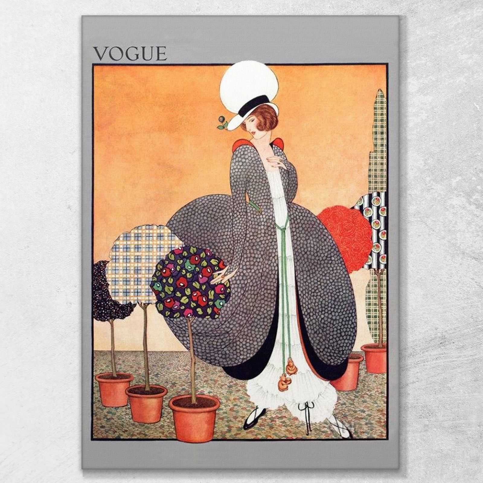 Quadro Vogue copertina rivista moda vintage anno 1914 stampa su tela VGU005
