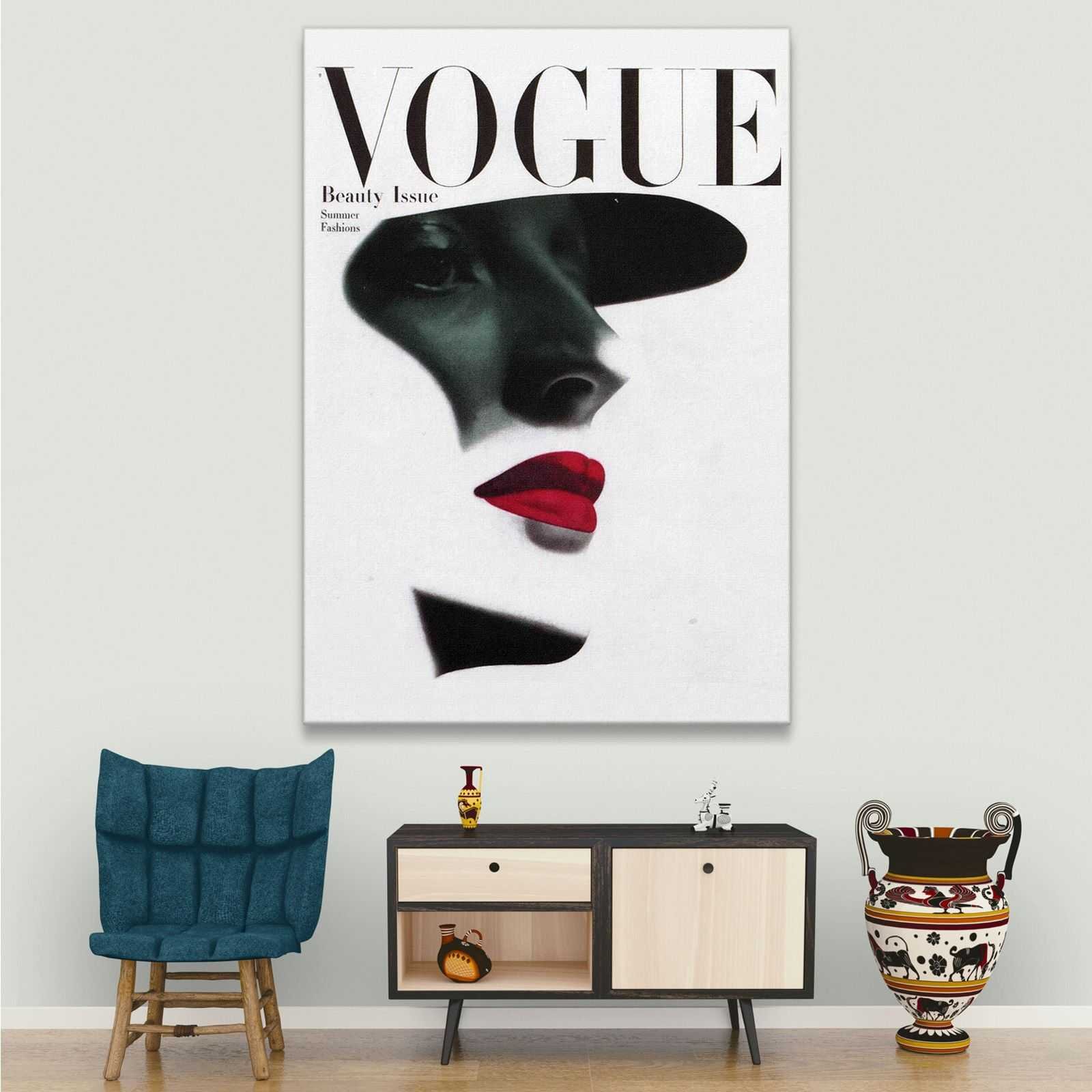 Quadro Vogue copertina rivista moda vintage stampa su tela VGU020
