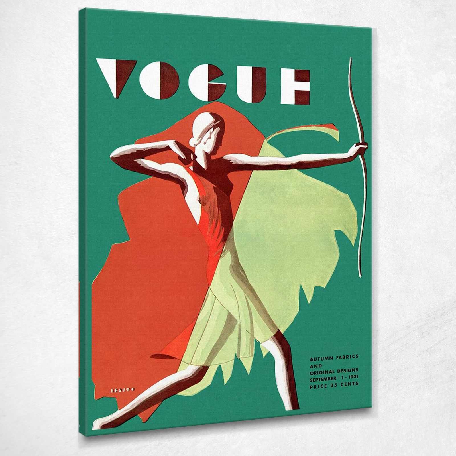 Quadro Vogue copertina rivista moda vintage anno 1931 stampa su tela VGU029