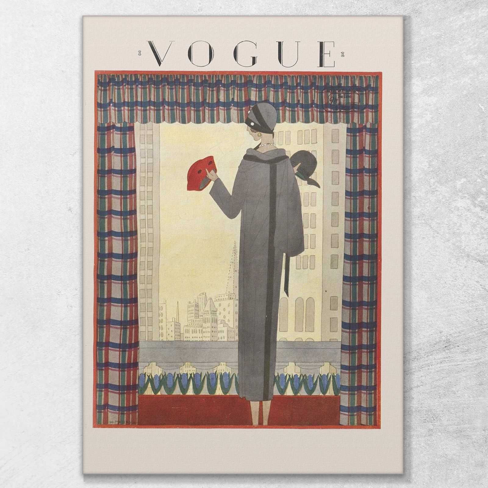 Quadro Vogue copertina rivista moda vintage anno 1924 stampa su tela VGU040