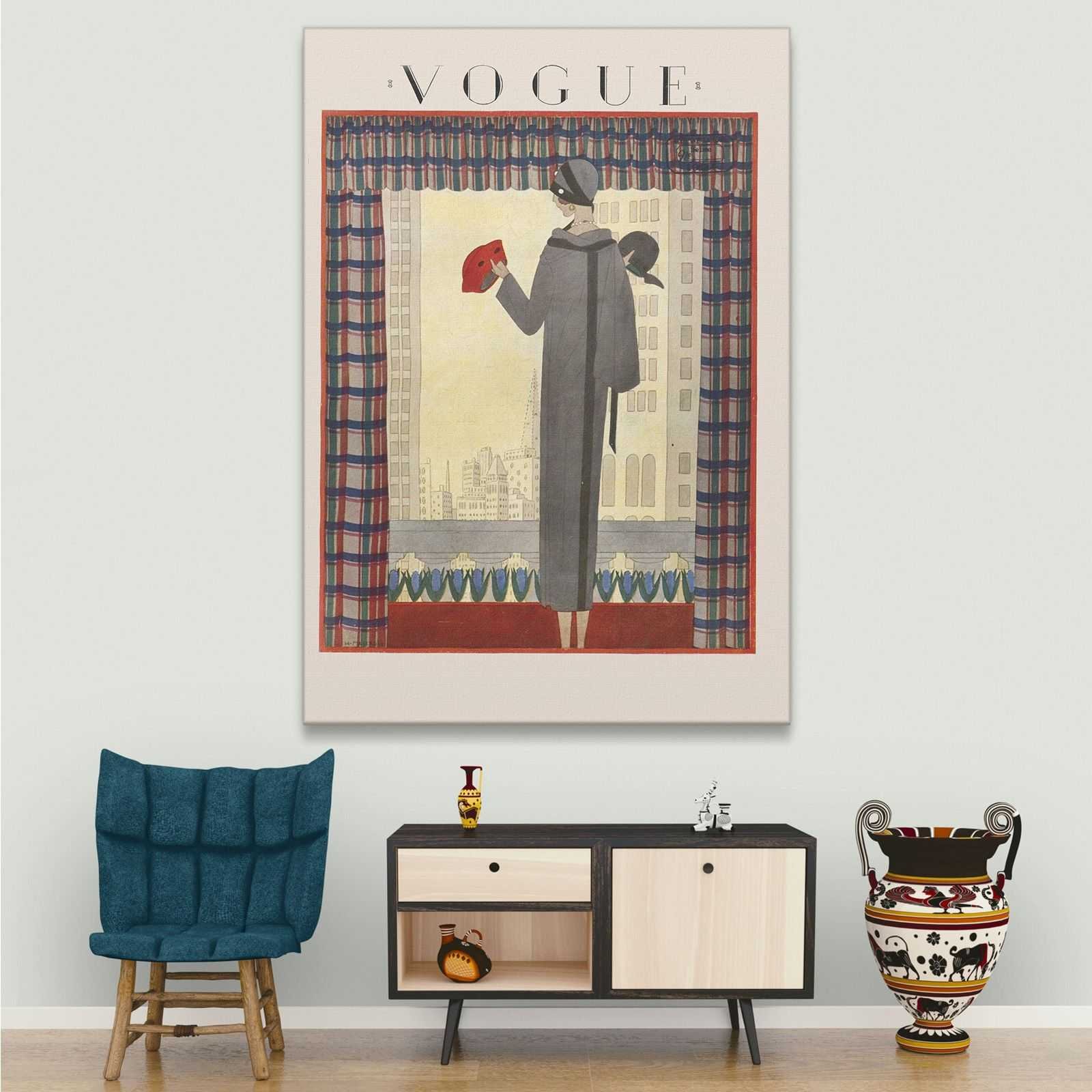 Quadro Vogue copertina rivista moda vintage anno 1924 stampa su tela VGU040