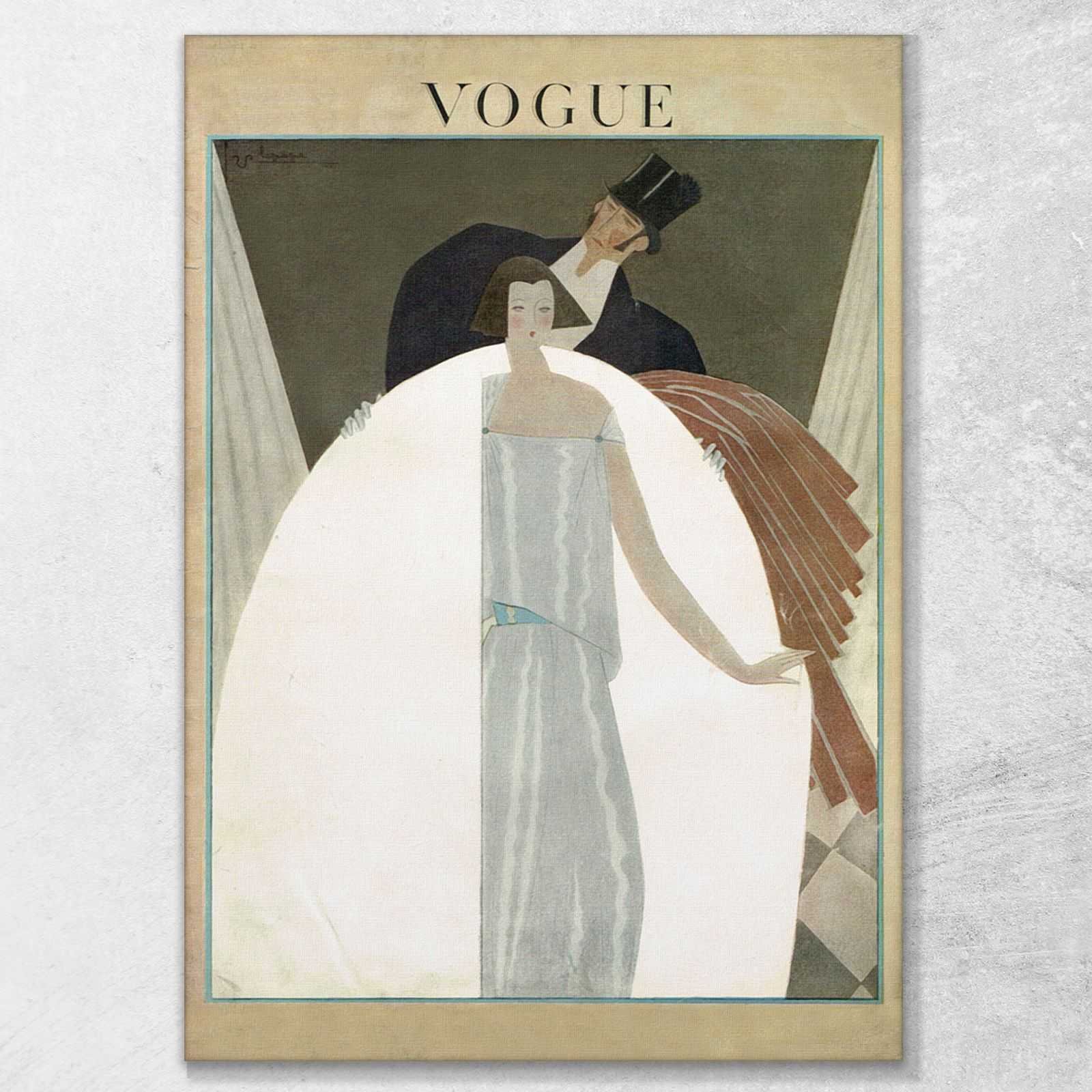 Quadro Vogue copertina rivista moda vintage anno 1922 stampa su tela VGU045