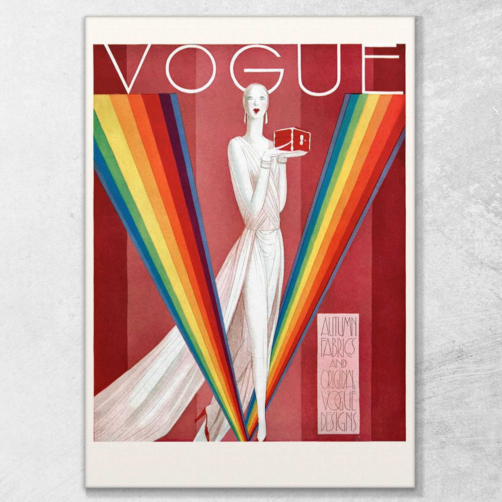 Quadro Vogue copertina rivista moda vintage stampa su tela VGU084