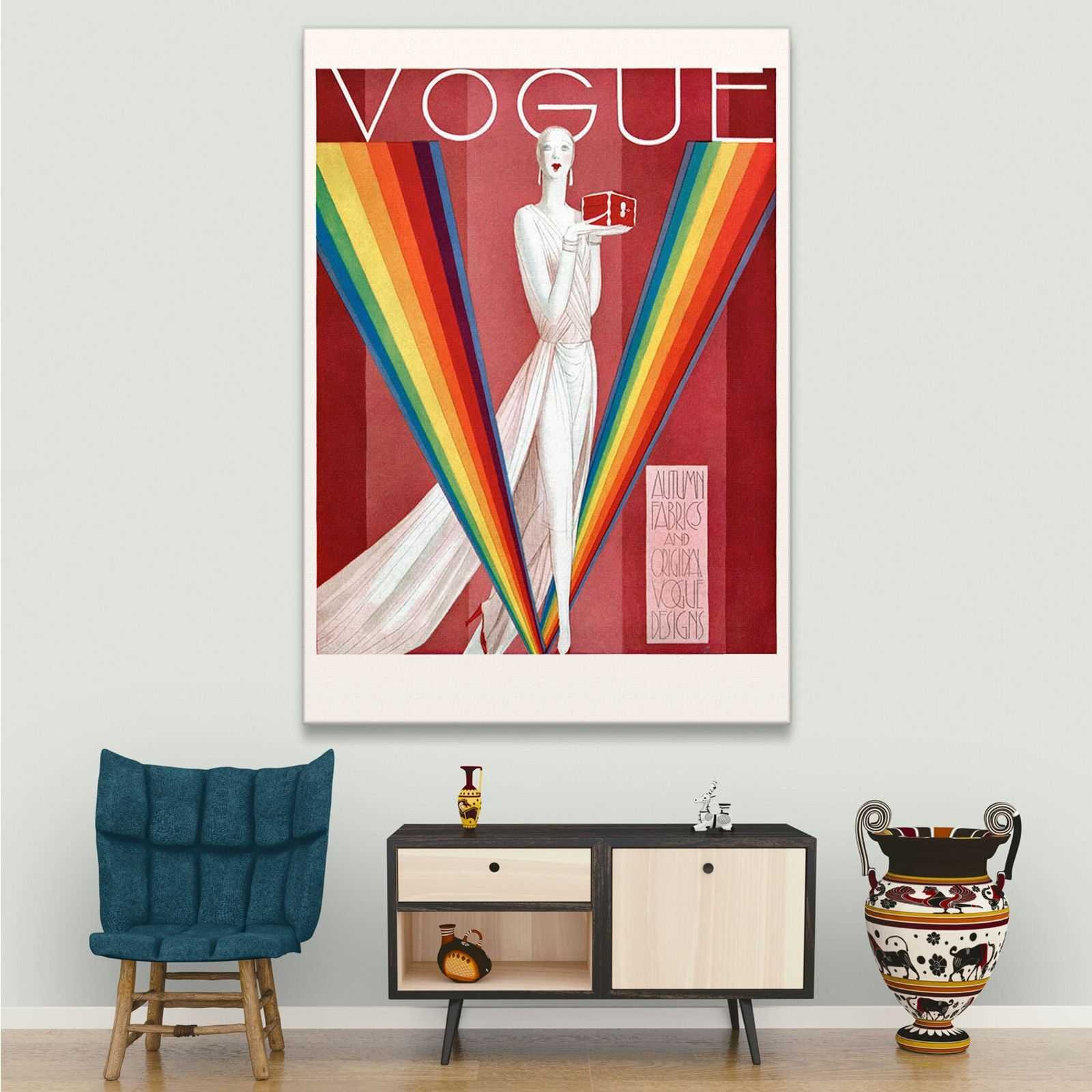 Quadro Vogue copertina rivista moda vintage stampa su tela VGU084