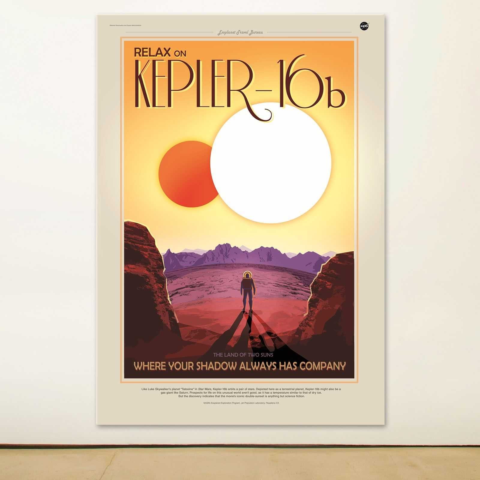 Quadro Nasa Vintage Kepler 16 quadro moderno stampa su tela nasa001