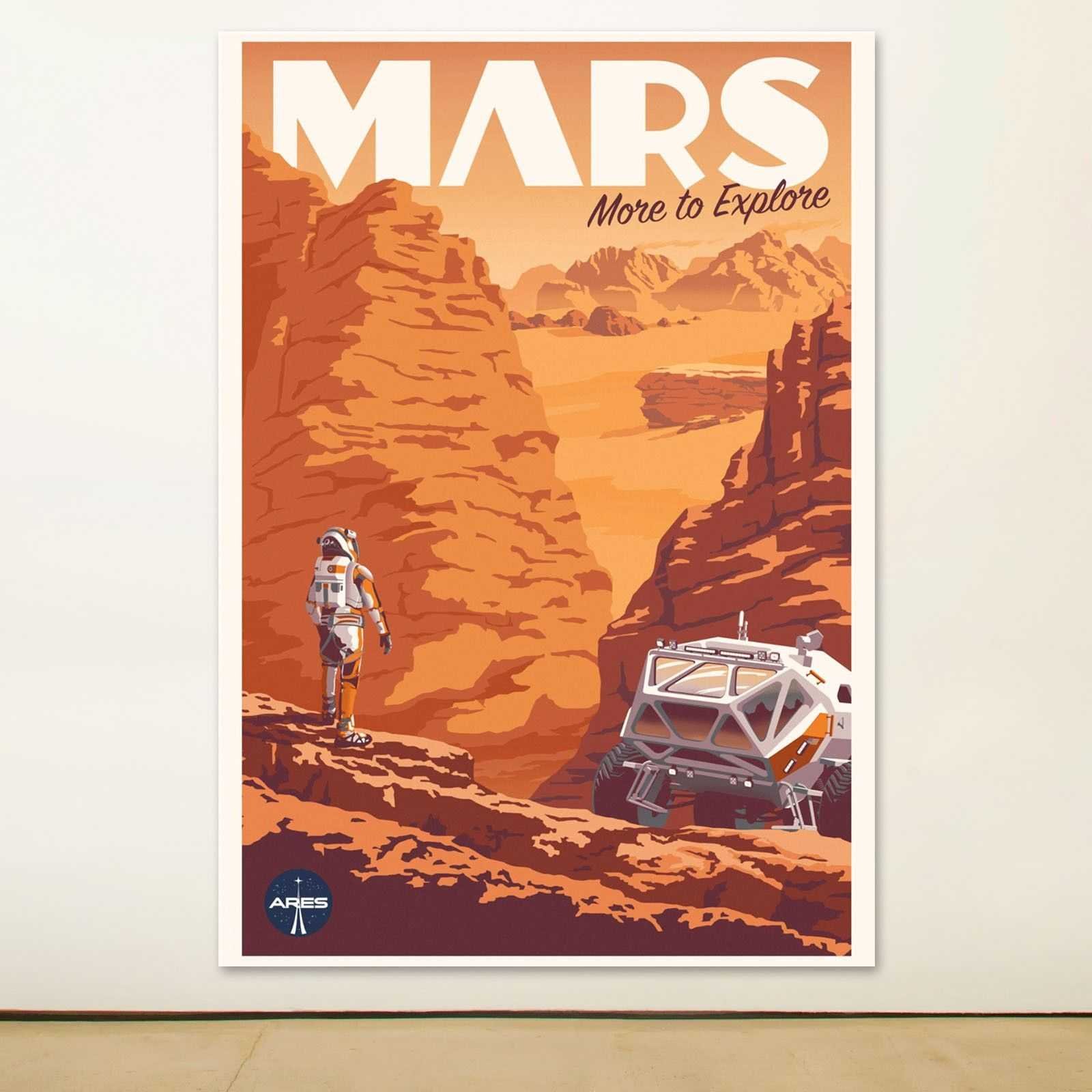 Quadro Nasa Vintage Mars quadro moderno stampa su tela nasa013
