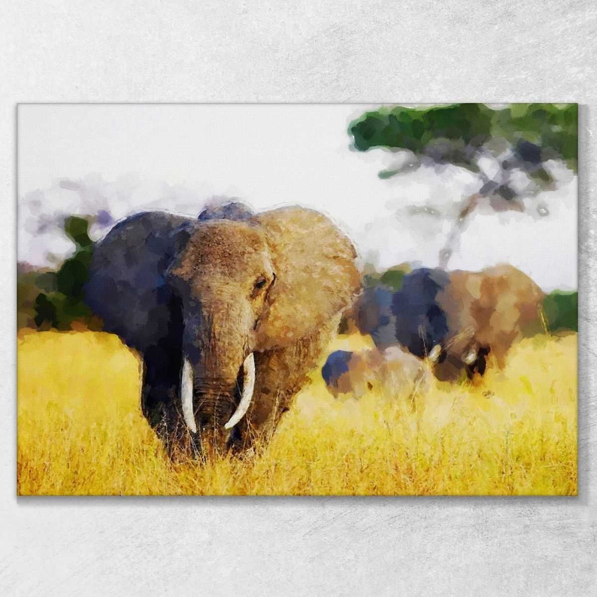 ❤️️ Quadro etnico grande elefante quadro africano stampa su tela afr5