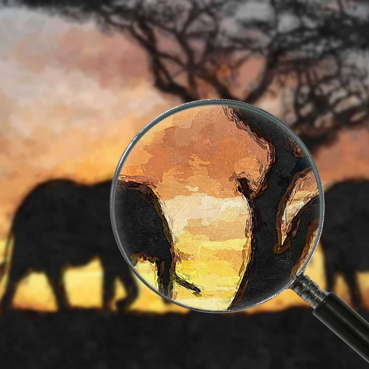 ❤️️ Quadro etnico famiglia di elefanti quadro africano stampa su tela afr21