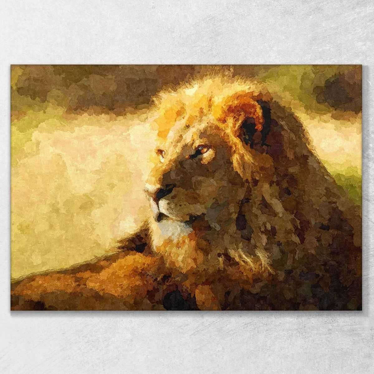 ❤️️ Quadro etnico leone re della savana quadro africano stampa su tela afr44