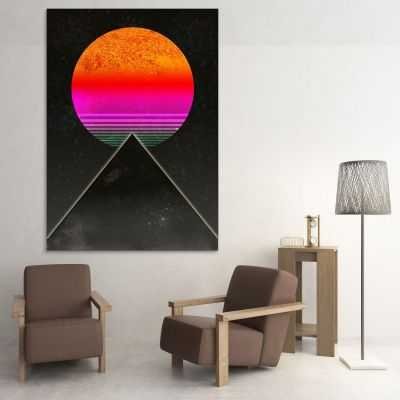 ❤️ Quadro astratto Sole geometrico quadro moderno stampa su tela asn1