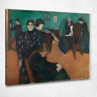 La morte nello Sickroom Edvard Munch quadro stampa su tela 100x80 cm EM001
