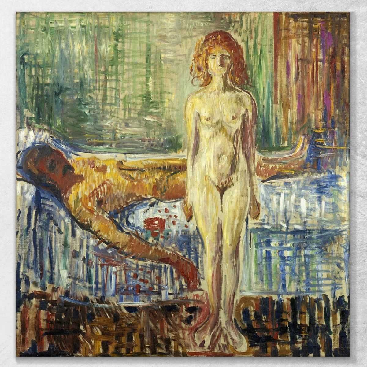 La morte di Marat Edvard Munch quadro stampa su tela 100x100 cm EM007